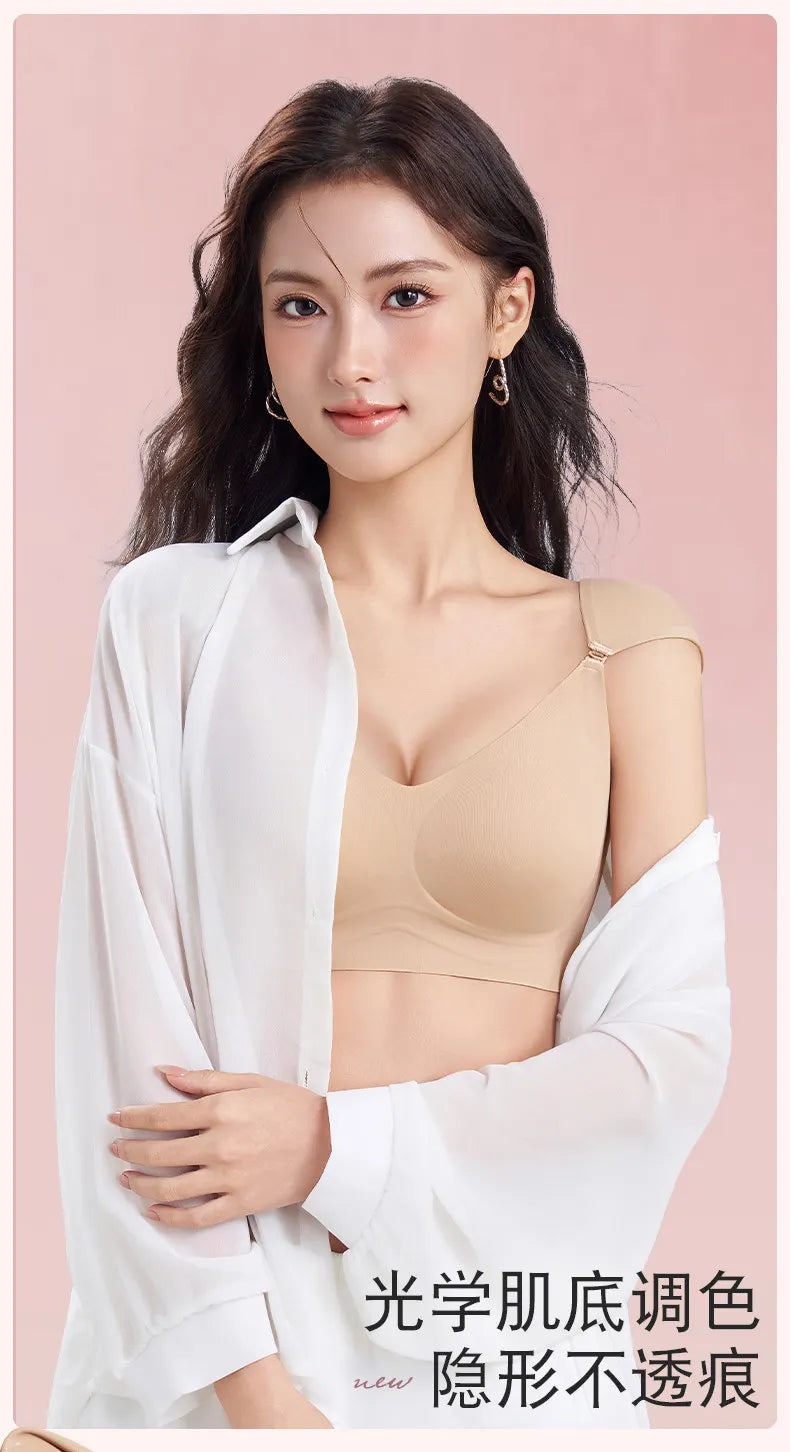Push Up Bra for Small Bust – Seamless Wirefree Bralette with Cross Back, Soft Support Lift & Anti-Sagging Comfort Invisible Wear