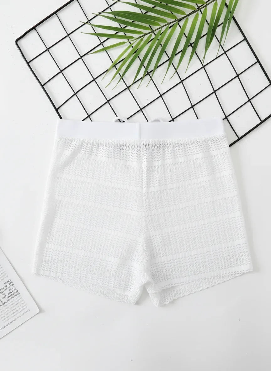 2026 Crochet Swimsuit Pants Sporty Shorts Swimwear Women Solid Bathers Bathing Swimming Swim Suit Female Beachwear