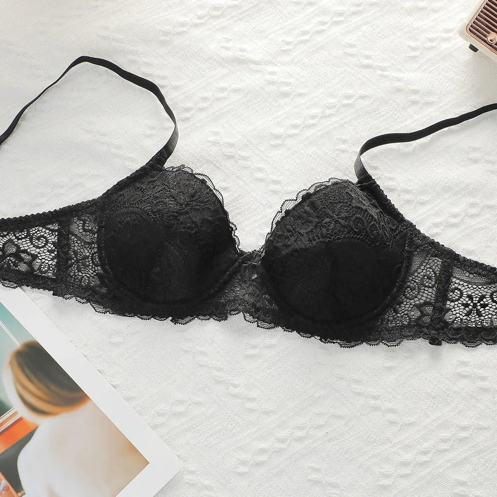 INENEMIS 3-Piece Black Bra Set Women lace sexy Lingerie sex Set Ladies Sexy Panty Underwear Set A2213