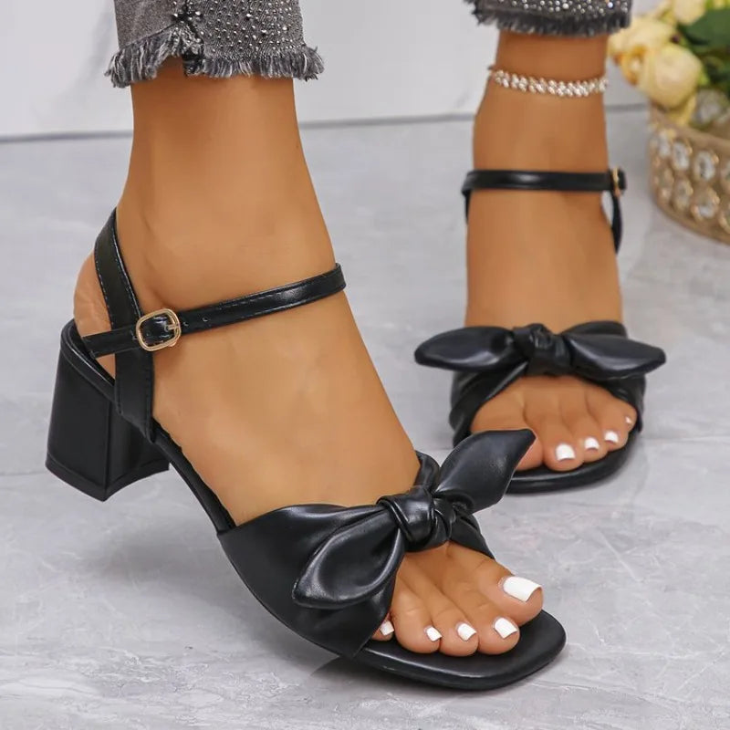 Buckle Strap 2026 Sandals Comfort Shoes for Women Square Toe Block Heels Large Size Suit Female  New Fashion