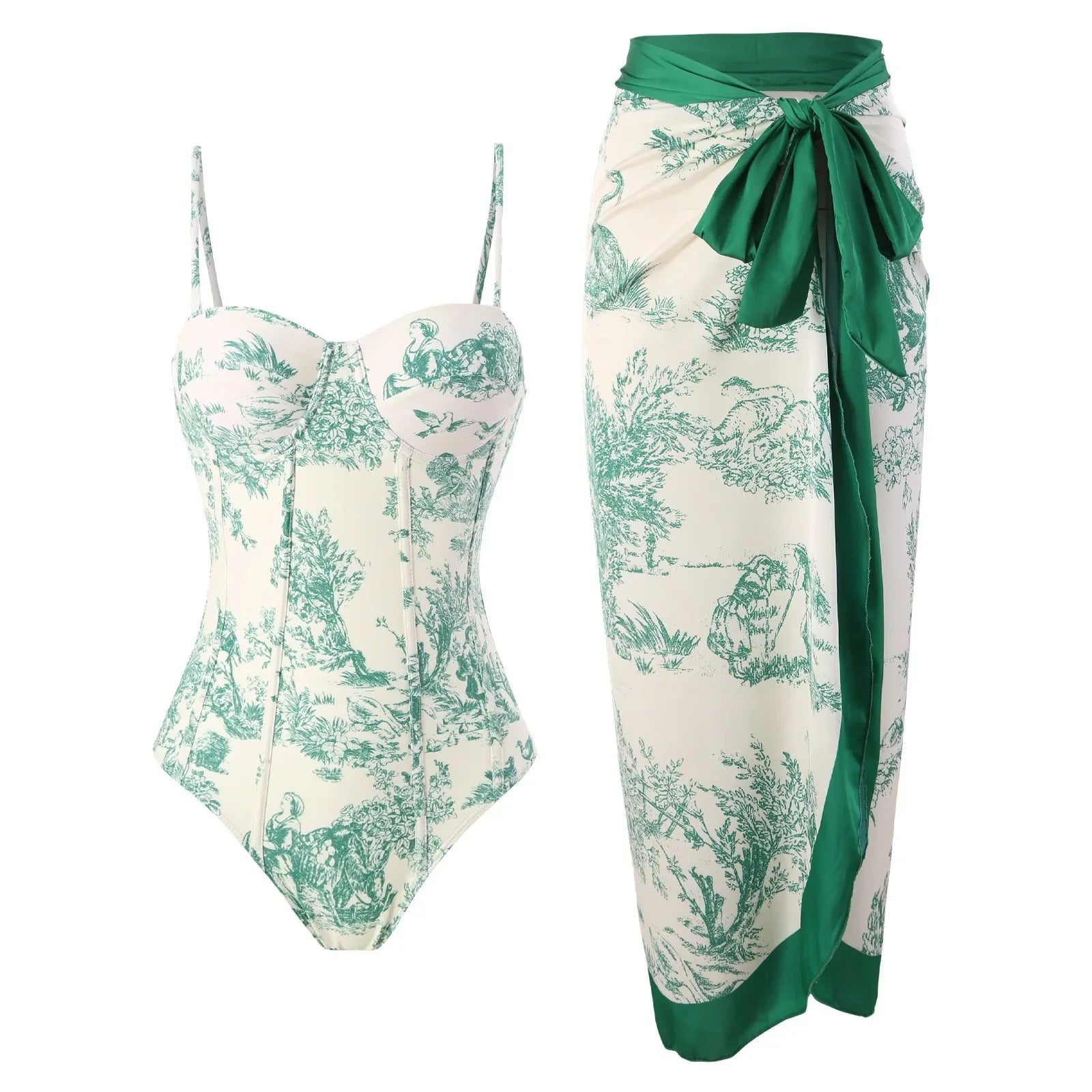 2026 New Arrival Push Up Women Bikini Set Floral Printed Ruffle Bikinis Strappy Bandage Swimwear Brazilian Biquini Bathing Suit