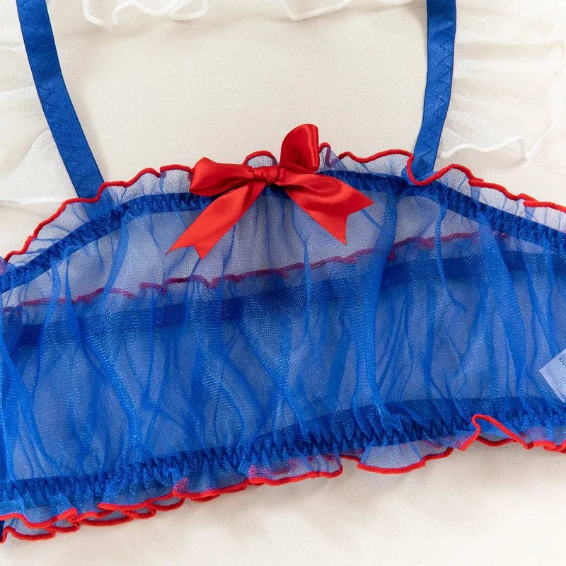 Toucheart Sexy Lingerie Sexy Uniform Maid Outfit Erotic Cosplay Sexy Costume For Women Transparent Mesh Role Play Outfit Garter