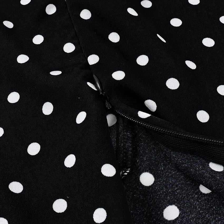 FDYOUI 2026 Woman Clothes Lace Patchwork Polka Dot Skirts Female Sexy Tight Short Skirt Black Party Night Club Dress Streetwear