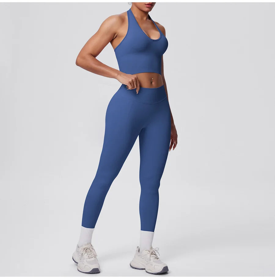 2pcs Yoga Set Gym Outfits Clothes Athletic Wear Yoga Suits For Women Fitness Set Tracksuits Sports Bra Gym Leggings Sportswear
