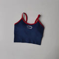 Women's sports bra, color blocked small sling , fixed cup fitness bra, running bra, acceleration, dry training, yoga.