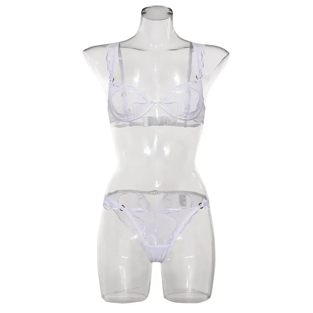 Summer French Minimizer Bra Beachwear Large Bust Pure Embroidery Lace Ultra Thin Plate Size Light Support Wirefree AU MOYISU
