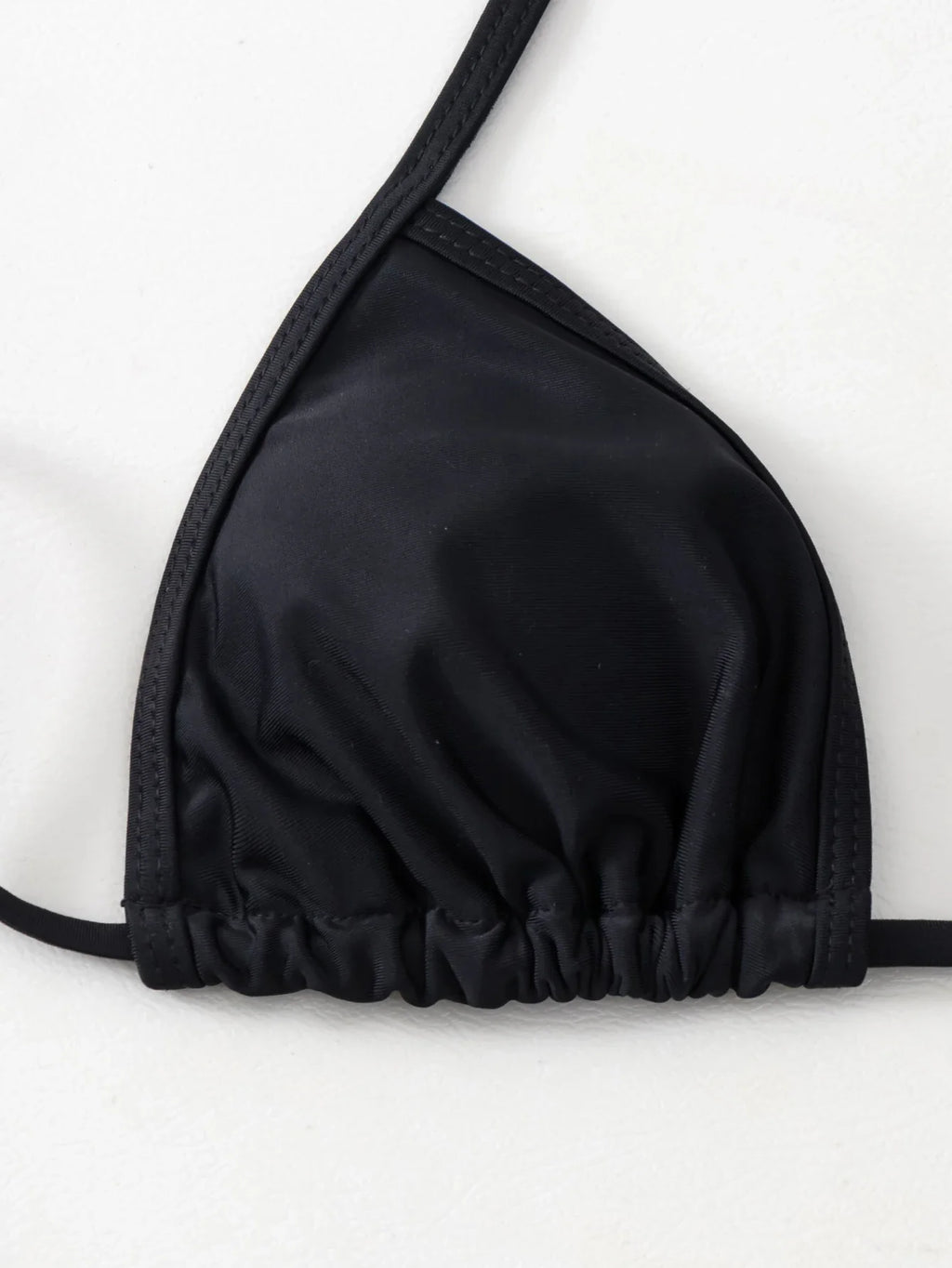 Black Sexy Bikini Split Swimsuit Set Tie-Up Neck Adjustable Straps Beachwear for Women