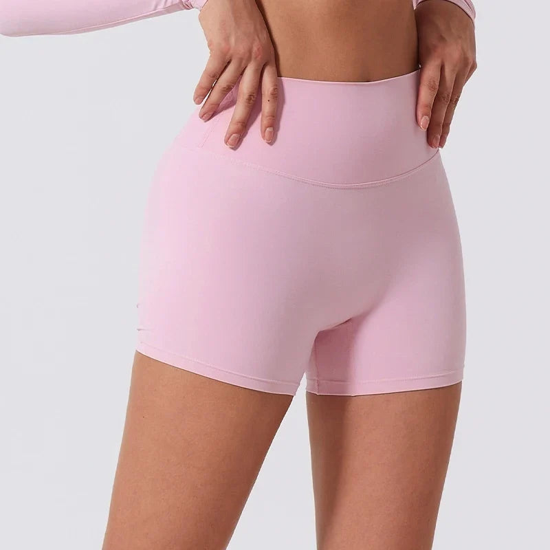 Hearuisavy Summer Elastic Scrunch Yoga Shorts Push Up Gym Leggings Cycling Workout Short Women Quick-Dry High Waist Sports Pants