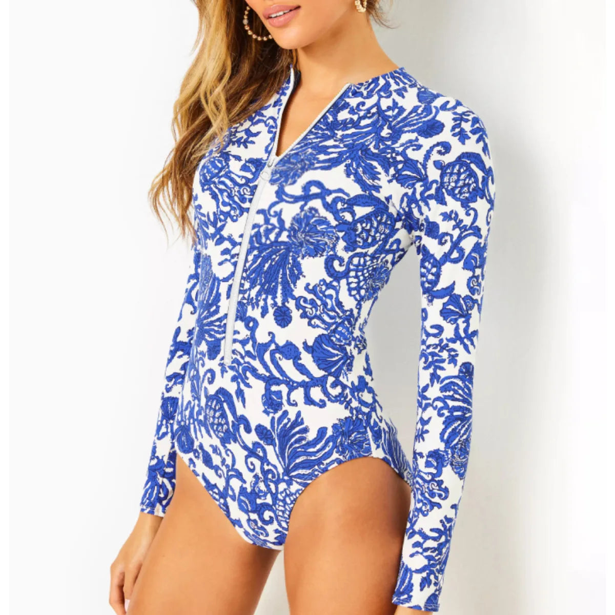 2024 New Women Swimsuit One Pieces Sexy Sports Wear Print Ladies Bathing Suit Long Sleeves Beach Wear Surfling Suit  Rashguad