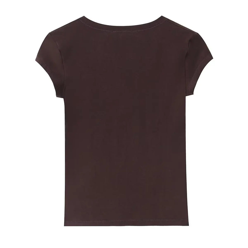 Women's Short-Sleeve Slim-Fit Simple V-Neck T-Shirt Colors Women V Neck Slim Fit Short Sleeve T Shirt Casual Top For Summer K1LO