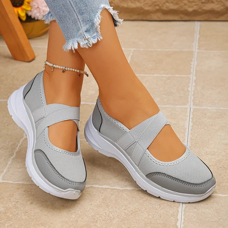 Spring Summer Breathable Flats Women Plus Size 43 Slip On Platform Sneakers Woman Comfortable Soft Non Slip Casual Shoes Female