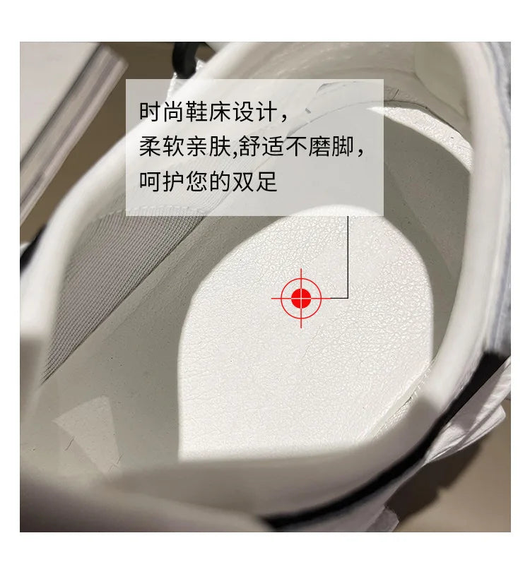 Spring New Round Head Small White Shoes Female Hundred Casual Womens Board Shoes Thick Bottom Women Sneakers