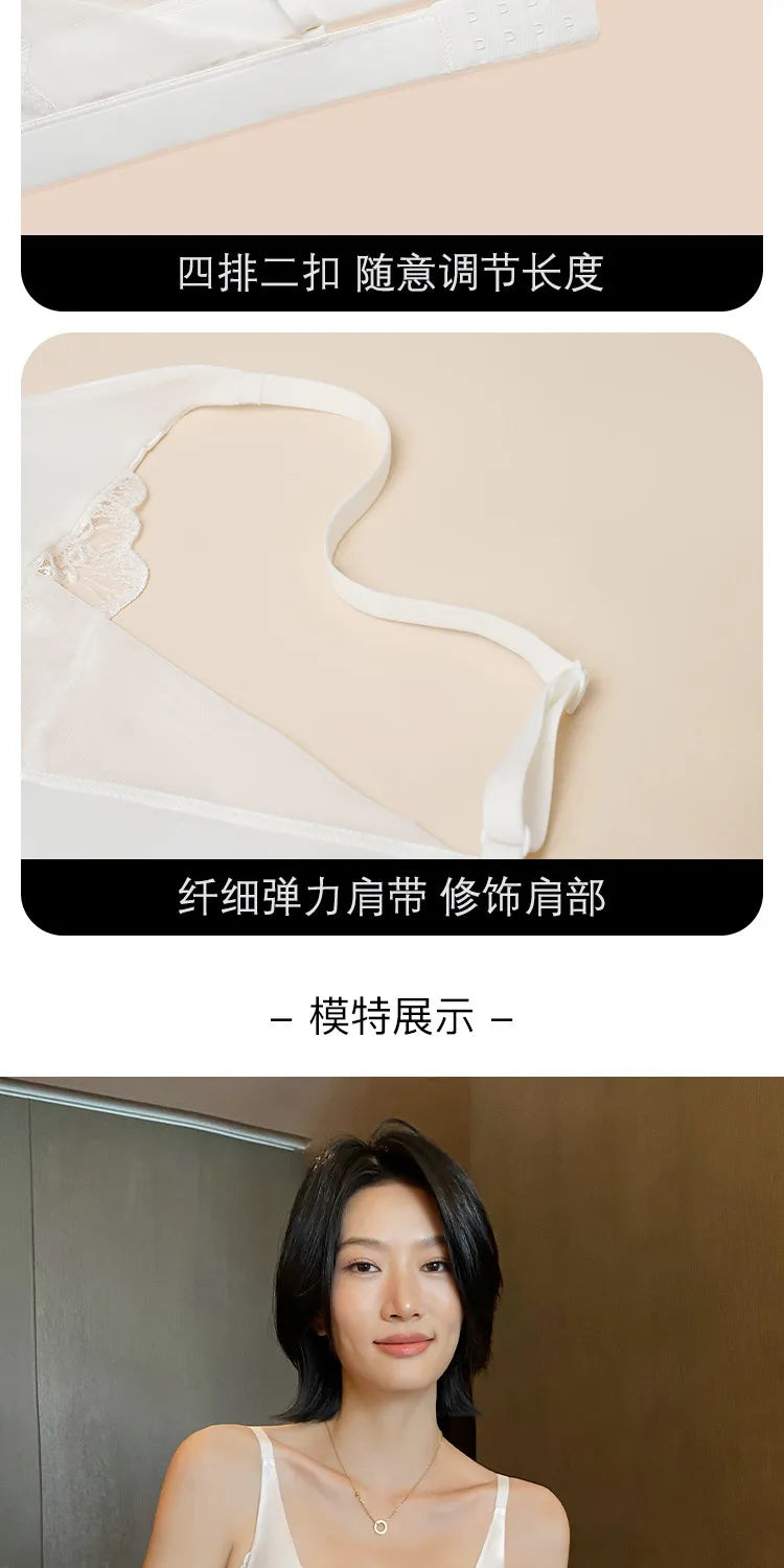 Elegant French Lace Triangle Bra, Summer Satin Bralette for Small Bust, Wirefree Sensual Lingerie Set MOYISU Panty Bras & Set AB