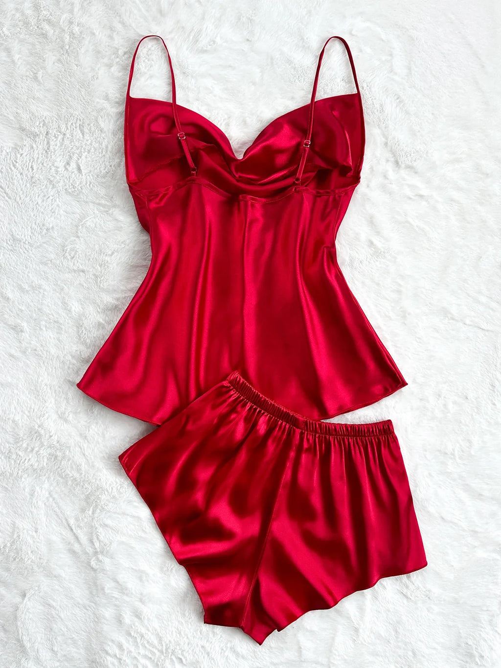 Women's Two Piece Pajama Set Solid Sexy Halter Shorts Sleepwear Casual and Comfortable Home Wear for Home Relaxation