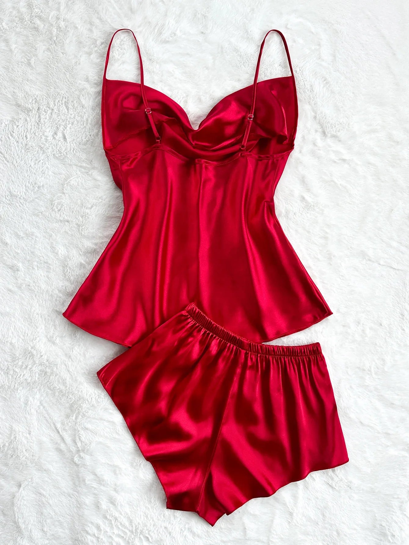 Women's Two Piece Pajama Set Solid Sexy Halter Shorts Sleepwear Casual and Comfortable Home Wear for Home Relaxation