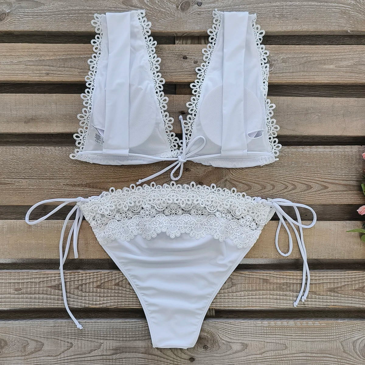 New Halter Bikini High Leg Swimsuit Swimwear Women Deep Back Two-Piece Separates Bikini Sets Strappy Bathing Suits