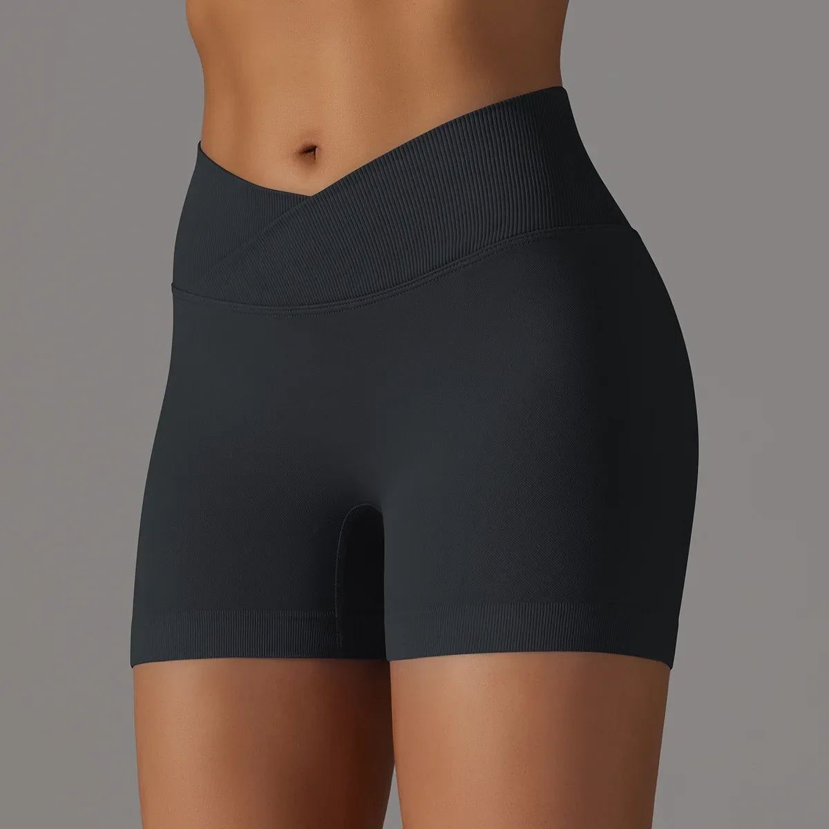 Summer V-waist peach hip lifting tight fitting three part pants, high waist yoga shorts, running speed drying seamless yoga pant