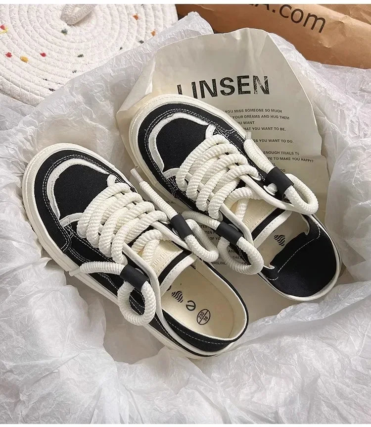 Women's Shoes White  New Canvas Shoes Breathable Comfortable Platform Outdoor Casual Sports Shoes Zapatillas De Mujer
