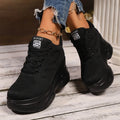 Breathable Mesh Wedges Sneakers for Women Comfortable Lace Up Chunky Platform Sport Shoes Woman Knitted Non Slip Walking Shoes