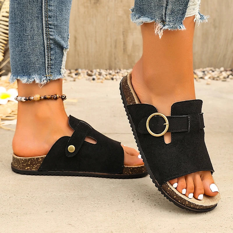 Fashion Buckle Summer Birken Slippers Women 2026 Plus Size 43 Platform Sandals Woman Clogs Thick Sole Beach Sandals Female