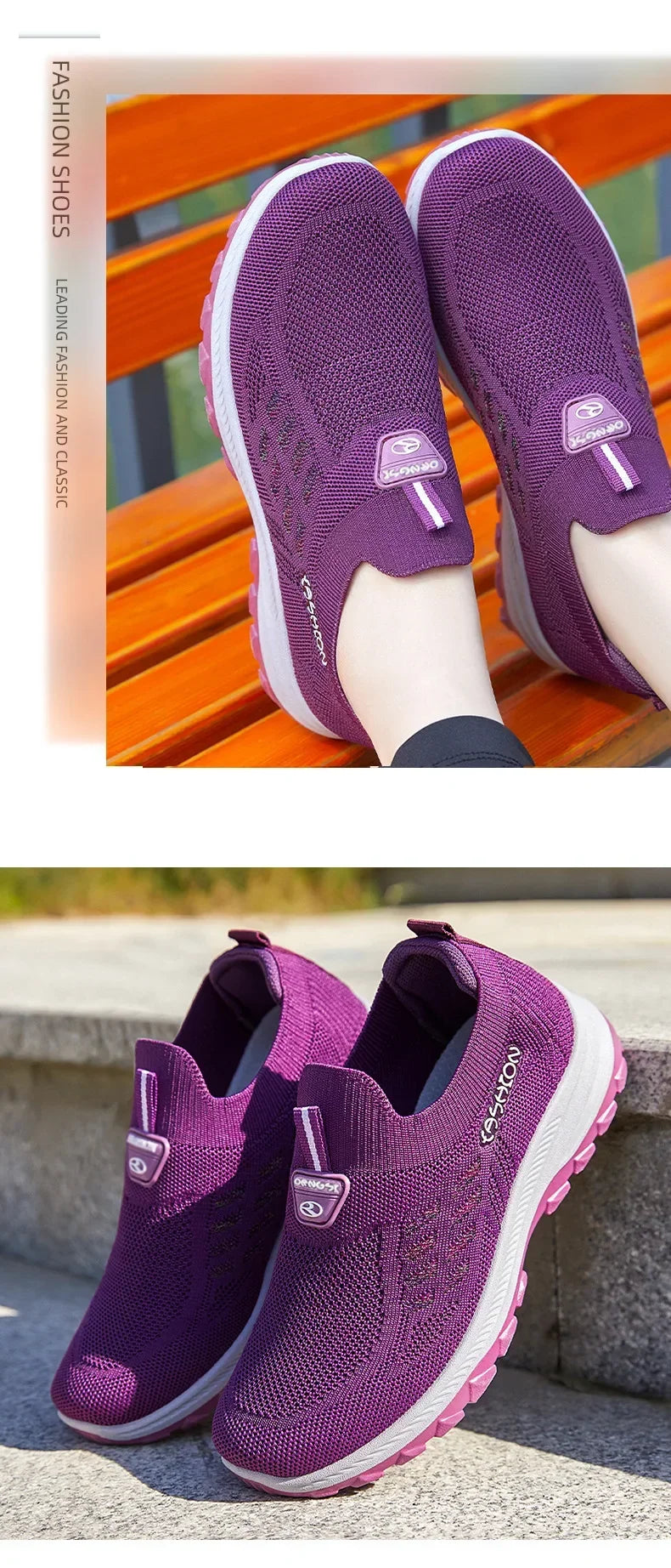 Women Vulcanized Shoes  High Quality Breathable Mesh Women Sneakers Soft Slip On Flats Shoes Women Loafers Walking Flat
