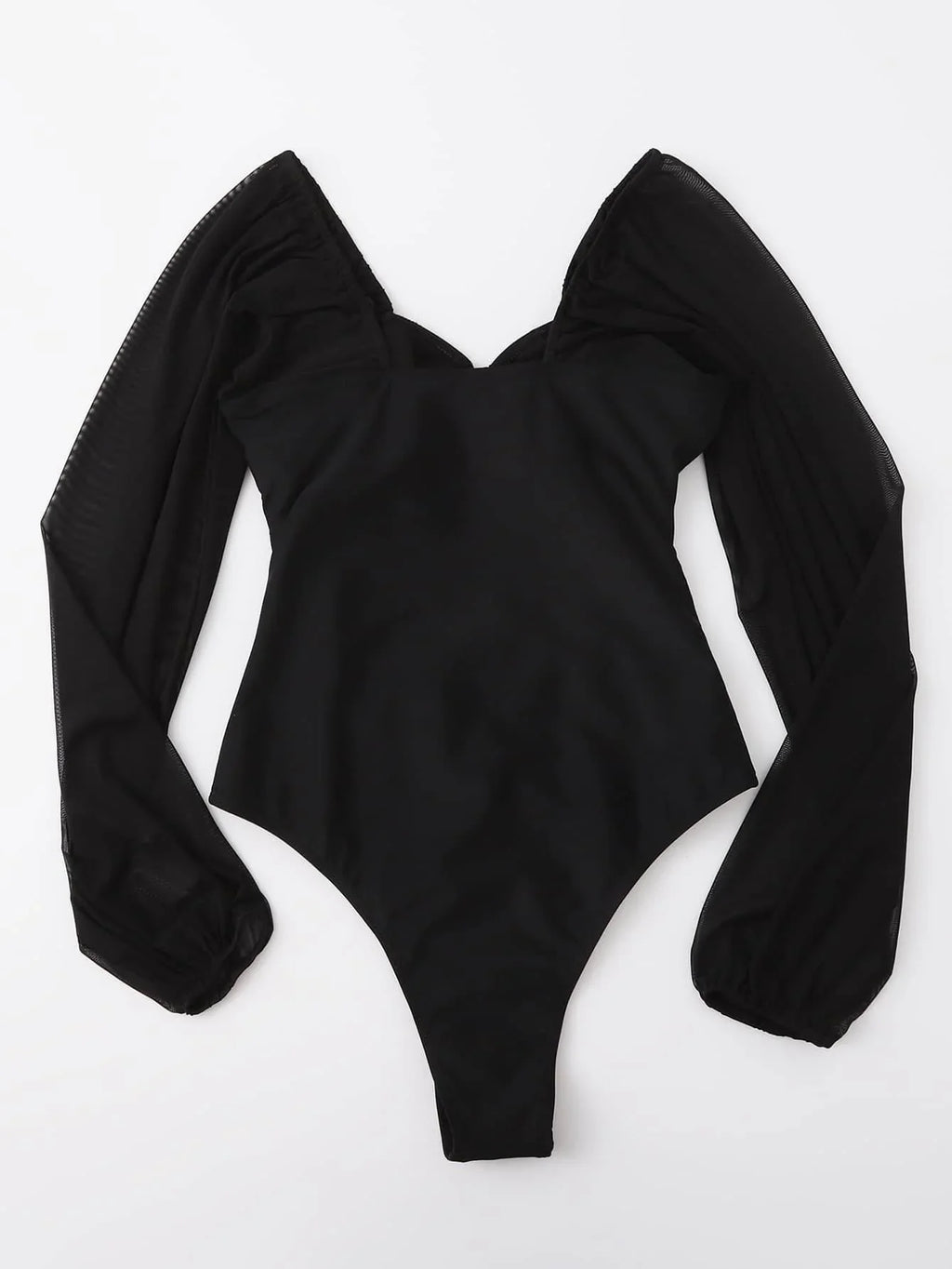 2026 Black Swimsuit One Piece Solid Long Sleeve Swimwear Women Bathing Suit Female Padded Swimming Summer Beachwear Bodysuit