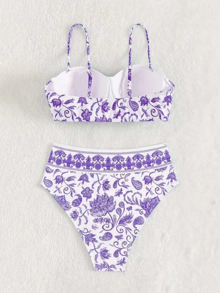 2026 High Waist Bikinis Women Print Push Up Swimsuit Floral Swimwear Female Bathers Bathing Swimming Suit Summer Beachwear