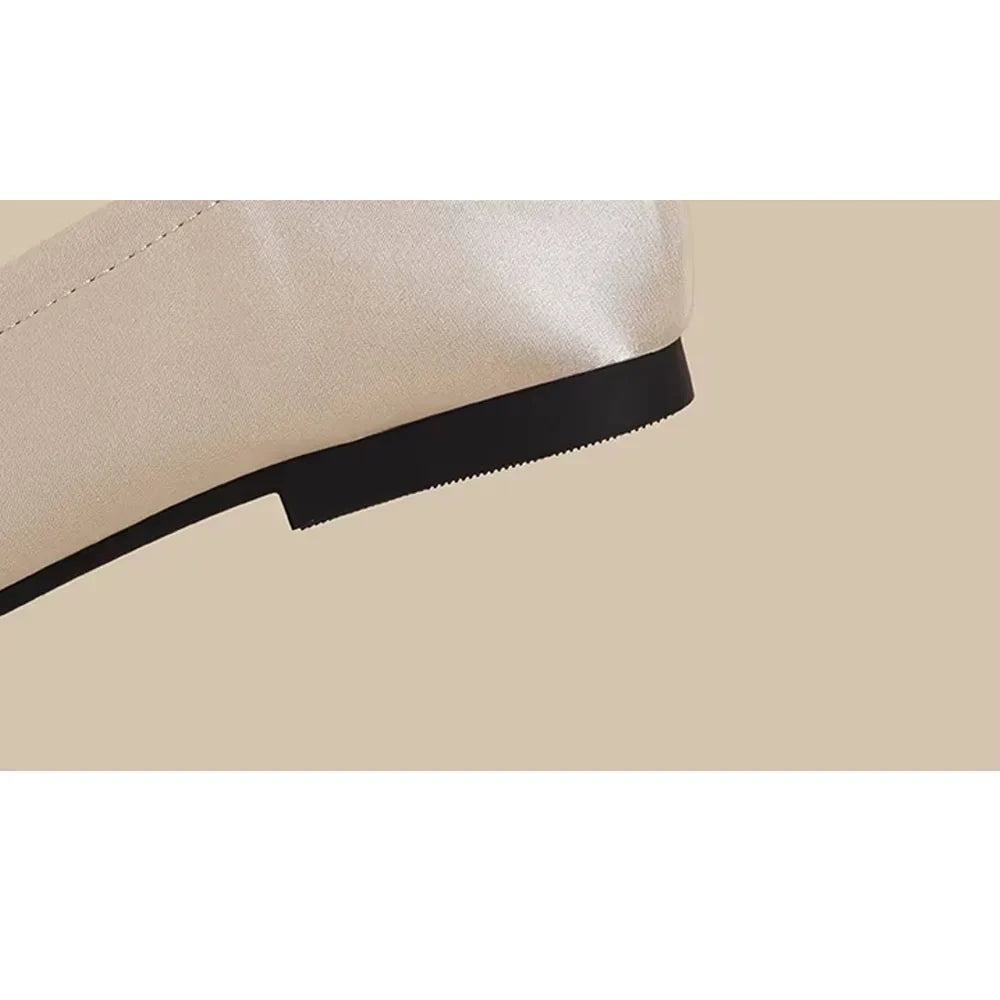 Balletcore Style Satin Lace-Up Flats for Women Black Ballerina Bow Detail Square Toe Ankle Wrap Ribbon Ballet Coquette Shoes