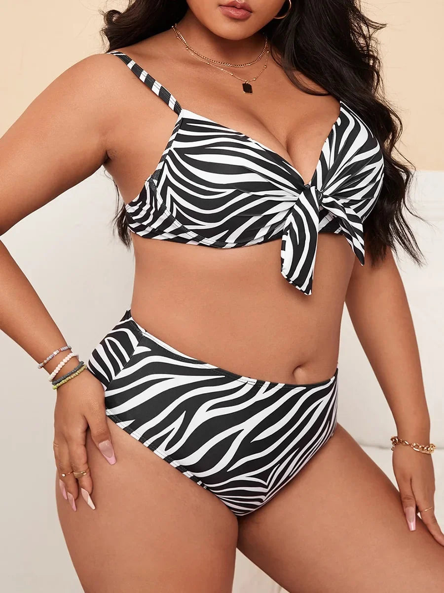 2026 Push Up Bikini Large Plus Size Swimsuit Women High Waist Swimwear Female Printed Bathers Bathing Swimming Swim Suit