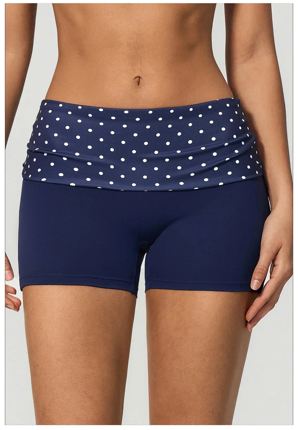 Summer Striped Polka Dot Contrast High Waist Yoga Shorts Hip Lifting Sports Tights Outdoor Workout Fitness Gym Running Pants