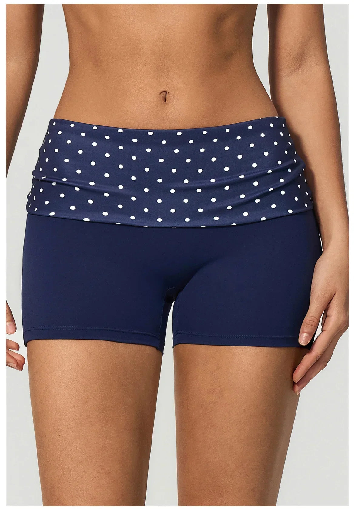 Summer Striped Polka Dot Contrast High Waist Yoga Shorts Hip Lifting Sports Tights Outdoor Workout Fitness Gym Running Pants