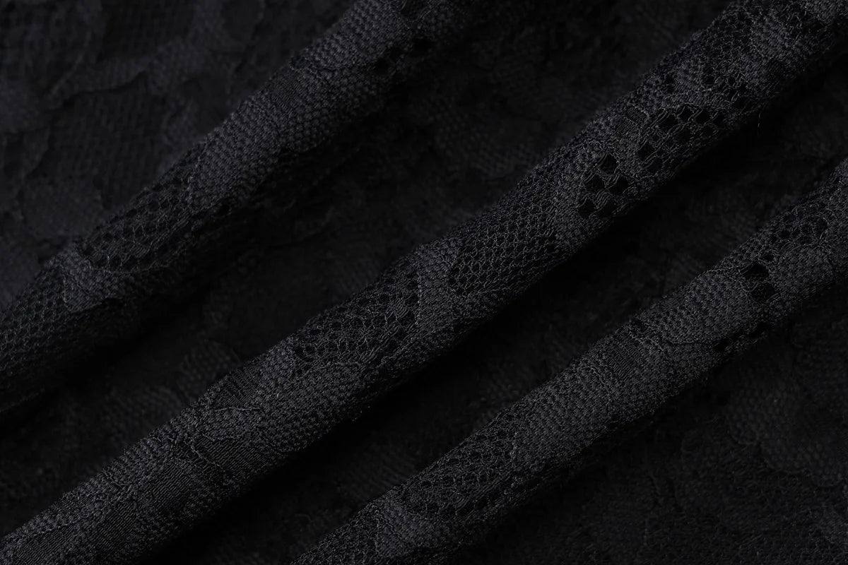 FDYOUI Spaghetti Strap See-through Mesh Dress Women Sleeveless Lace Patchwork Mini Party Dresses White Black Night Club Outfit