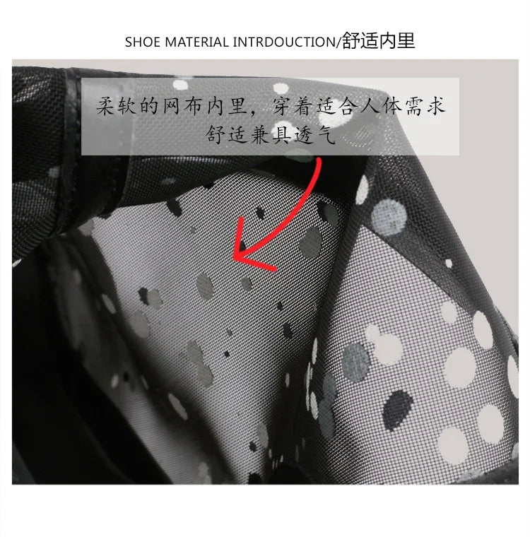 White Polka Dot Mesh Peep Toe Chunky Block Heel Platform Back Zipper Ankle Sandal Boots for Women