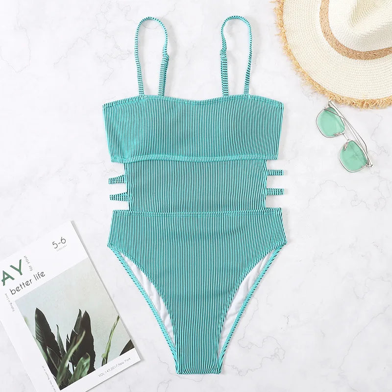 2026 Swimsuit One Piece Solid Swimwear Women One-piece Bathing Swim Suit Female Padded Beach Wear Swimming Summer