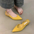 Concise Pointed Toe Square Low Heels Women Sandals Elegant Slingbacks Banquet Party Mule Shoes 2026 New