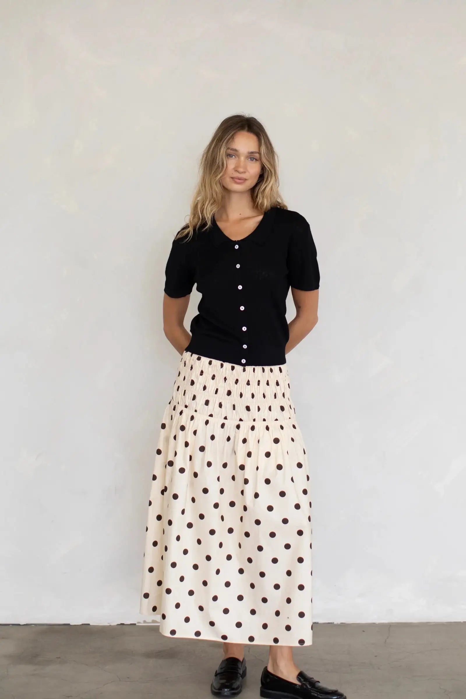 Women Polka Dot Elastic Waist A-Line Long Skirt High Waist Chiffon Skirt Fashion Y2K Streetwear Elegant Maxi Mesh Bottoms
