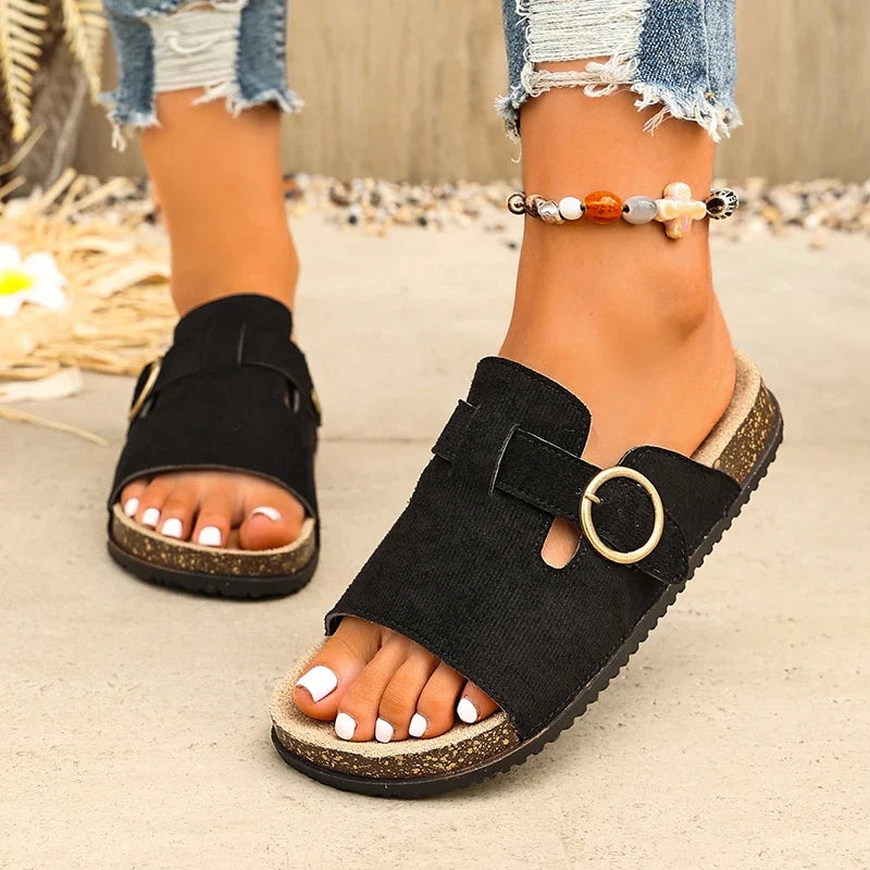 Fashion Buckle Summer Birken Slippers Women 2026 Plus Size 43 Platform Sandals Woman Clogs Thick Sole Beach Sandals Female