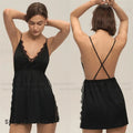 Plus Size 3XL -5XL Female Nightgown Chemise Sleepwear Sexy Intimate Lingerie Backless Nightdress Silky Satin Homewear Loungewear