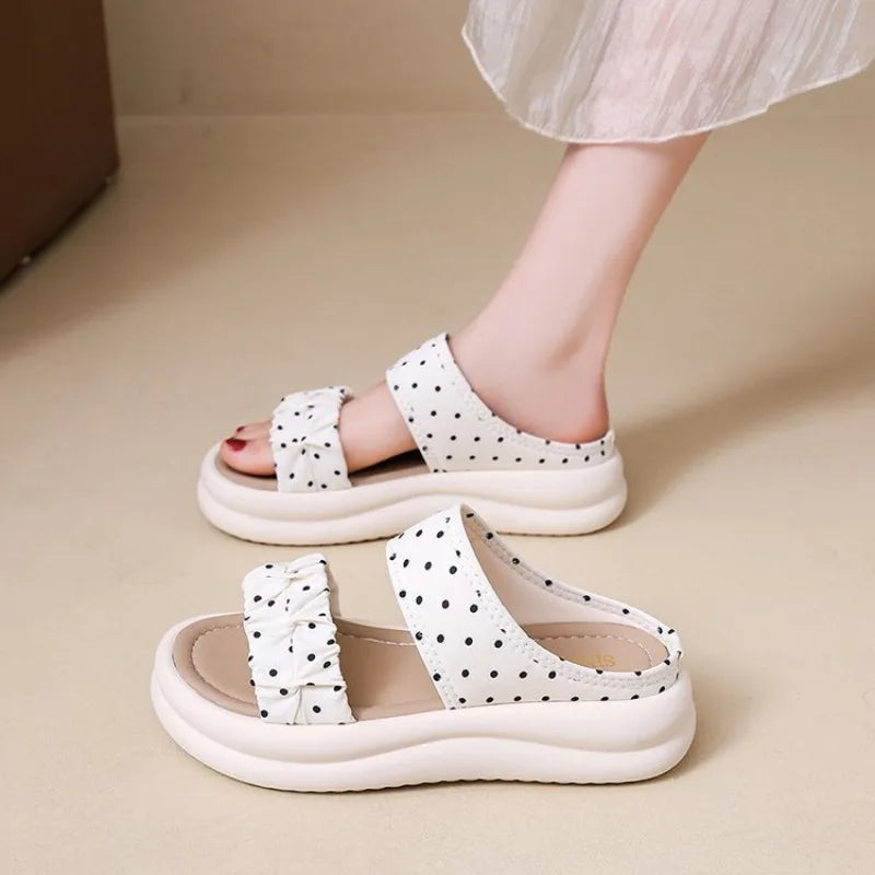 2026 Summer  Sandals for Women's Thick Soled Casual Daily Life Shoes for Female Fashion Style Beach Flat