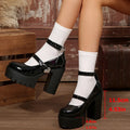 Ankle Strap Chunky Platform Mary Jane Shoes Women Super High Heels Party Lolita Pumps Woman Patent Leather Punk Goth Shoes Mujer