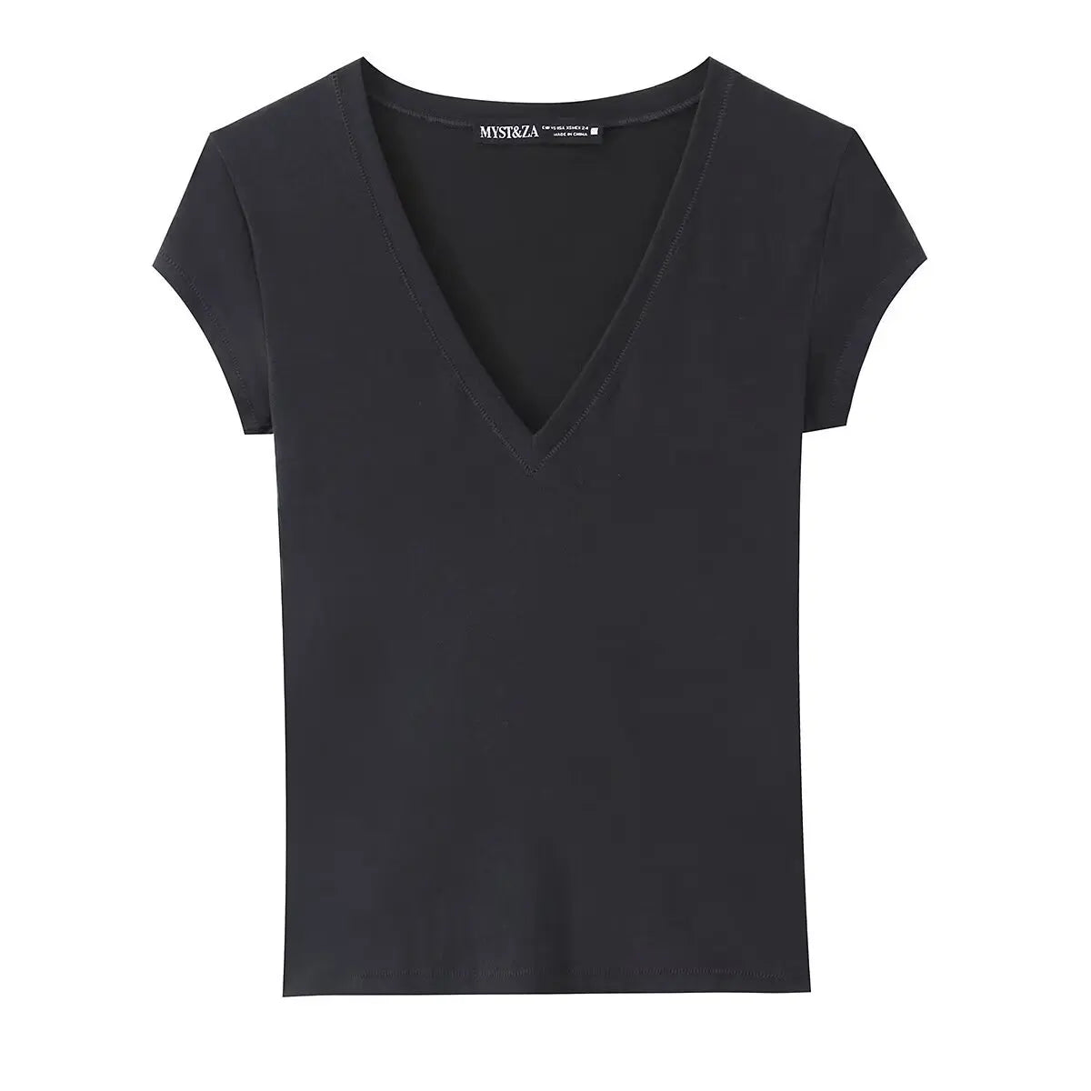 Women's Short-Sleeve Slim-Fit Simple V-Neck T-Shirt Colors Women V Neck Slim Fit Short Sleeve T Shirt Casual Top For Summer K1LO