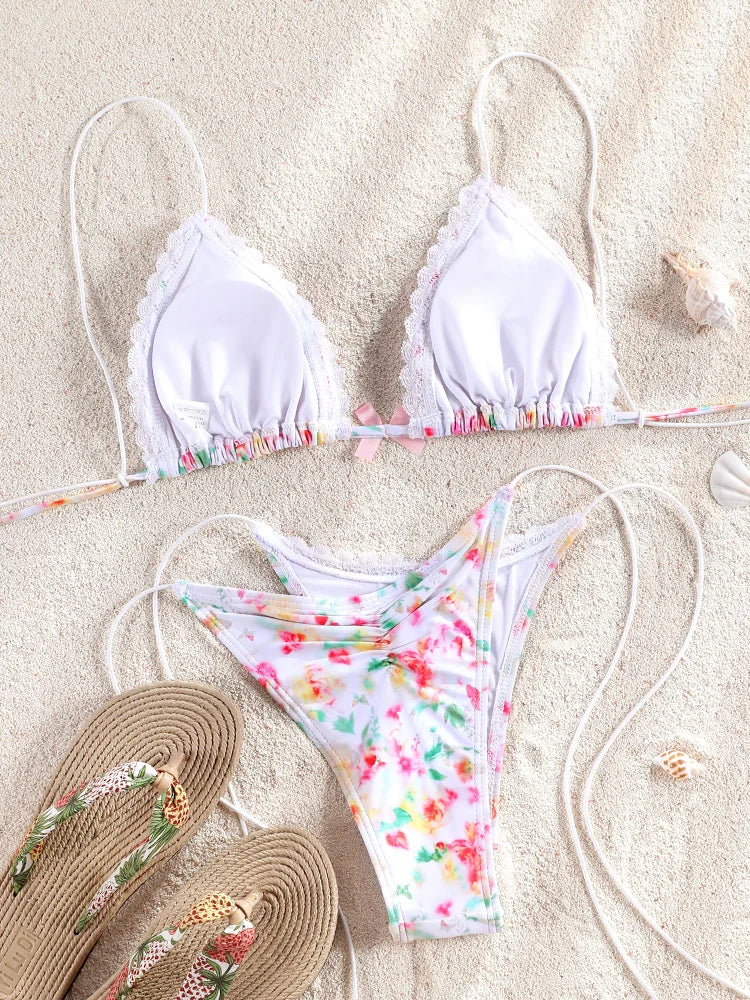 Miyouj Triangle Bikini New Two Piece Suit Solid Color Beachwear 2026 Bikini Women's Swimsuits Sexy Bathsuit Micro Thong Swimwear