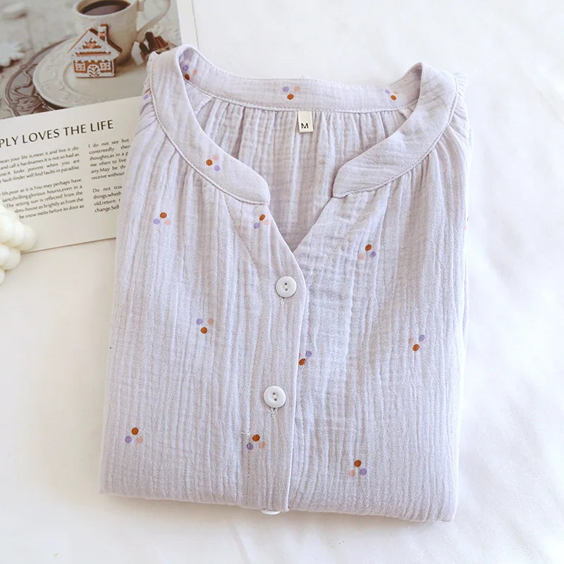 Maternity Pajamas Breastfeeding Clothes Woman Feeding Nightie Autumn Long Sleeve Sleepwear Women's Cotton Wear Pregnant