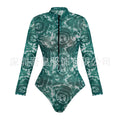 Surfing Sport Swimsuit Long Sleeves Women One Piece Swimsuit with Cover up 2026 Swimwear Bathing Suit Tropical Bodysuit Female