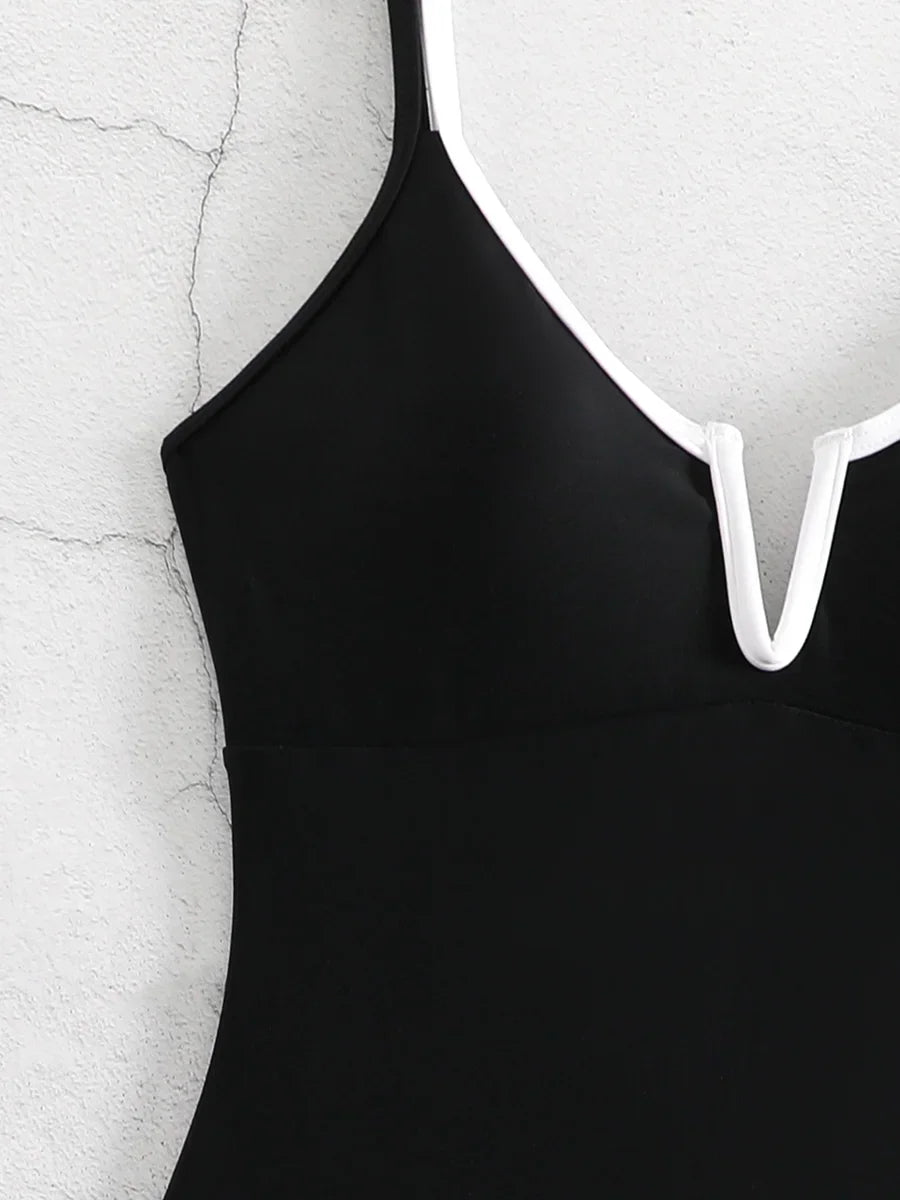 2026 Splicing Underwired V-Bar Women Micro Thong Swimwear One Piece Swimsuit Female Backless Monokini High Cut Bathing Suit Swim