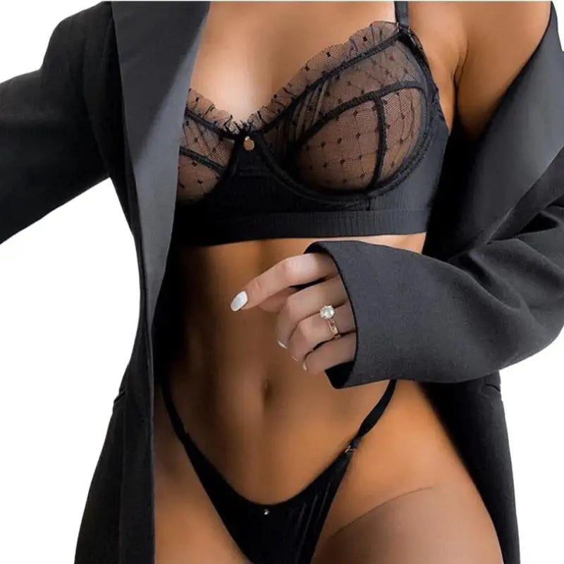 Flounce Sexy Lingerie Lace Transparent Women's Underwear Hot Delicate Erotic Lingerie Set Porn Exotic Sets Sexiest Outfit