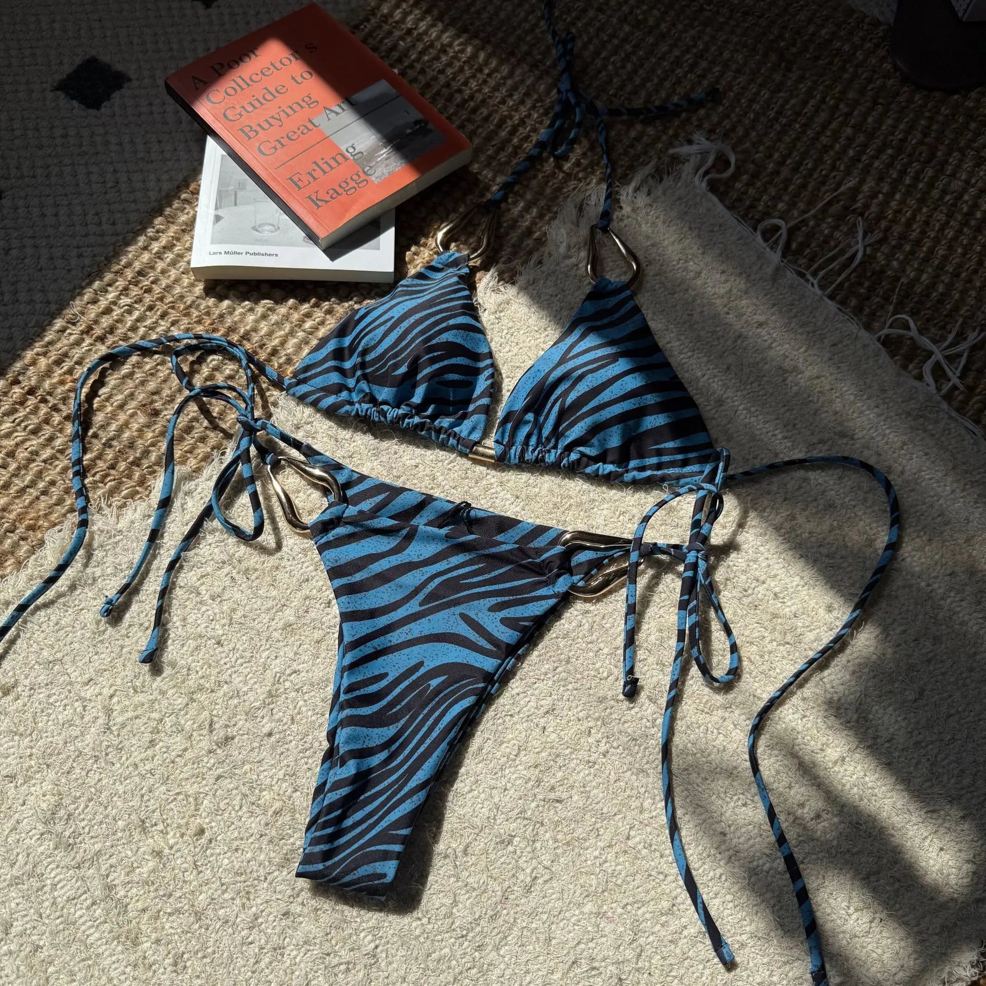 Zebra Print Micro Bikinis Sets Two Pieces Women Halter Metal Ring Swimsuit Brazilian Summer Bathing Suit Swimwear Swimming Suit