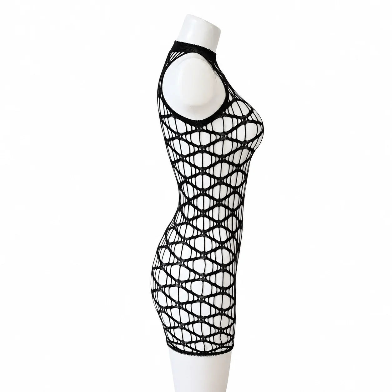 Sexy Cover Up Hollow Out Fishnet Dress without Inside Bikini Sets Summer Holiday Elastic Mini Bodycon Black Dress Free Size