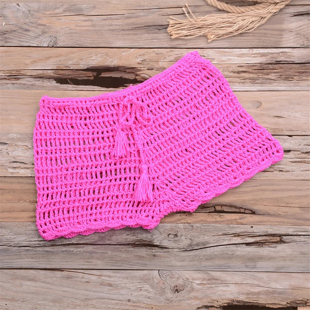 17 Colors Bikini Bottom Hollow Out Mini Shorts Swim Brief Women Swimwear Female Bather Brazilian Tanga Panties Underwear V7011