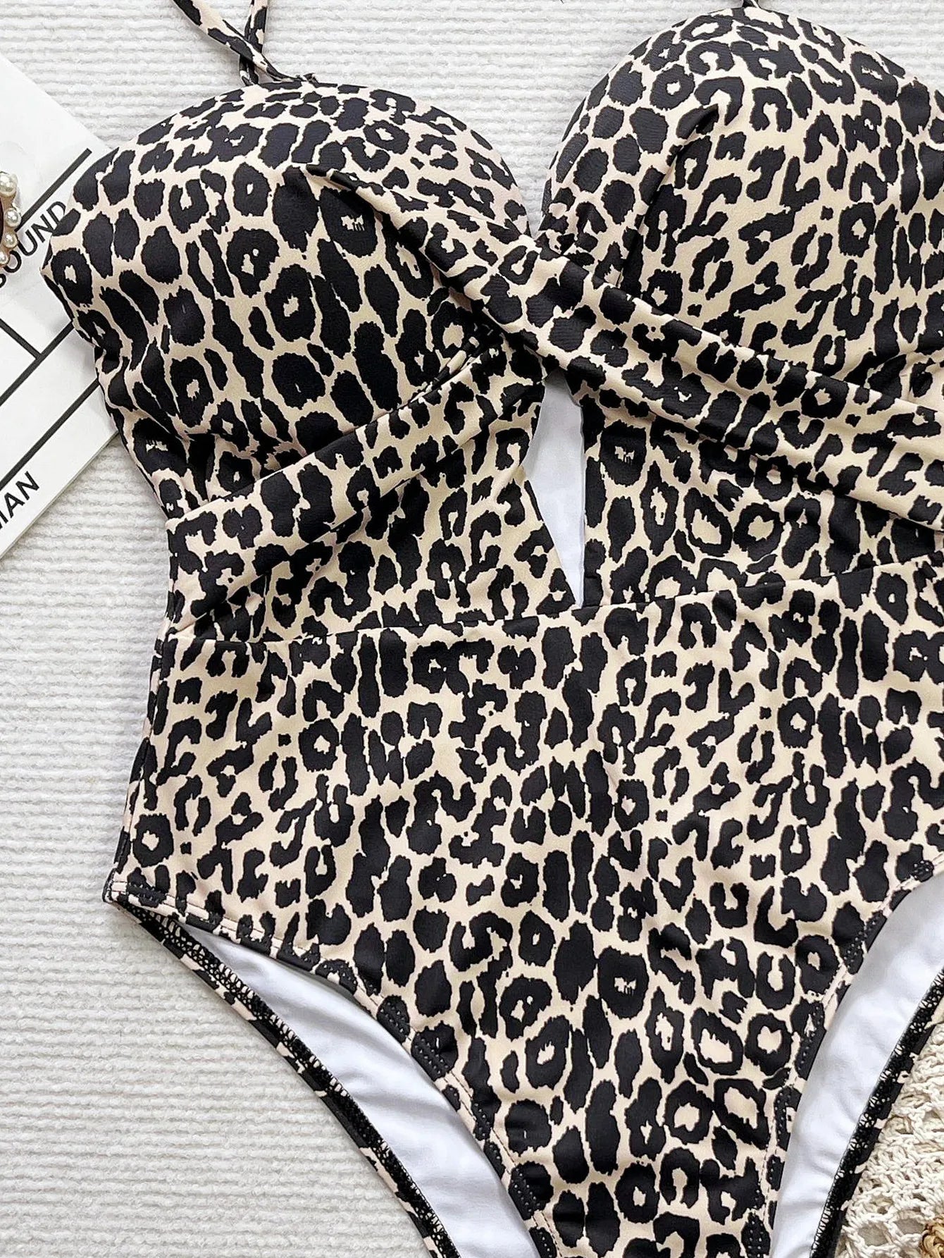 Women Leopard Print Swimsuit One Piece Push Up Hollow Bikini Swimwear Bathing Suit Beach Outfits Bodysuit Biquini Tankini